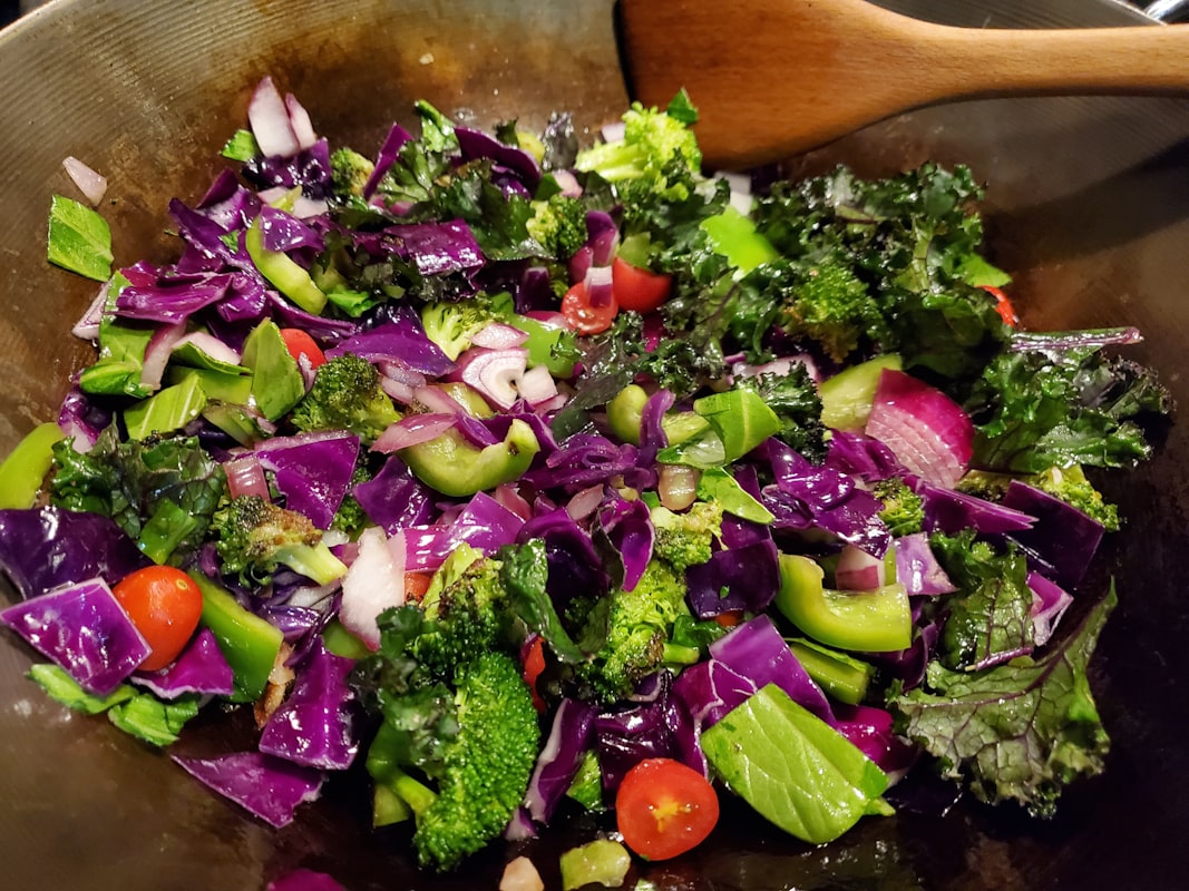 Vegetable stir-fry with soy and ginger